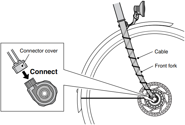 Shimano - DH-S500 - Removendo a tampa do conector Removendo a tampa do conector