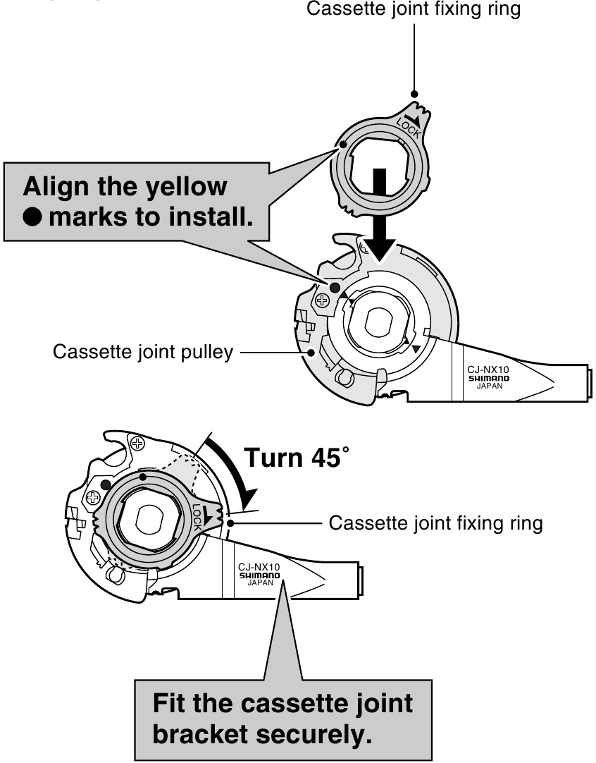 Shimano - CJ-NX10 - Instalace kazetového spoje na náboj - Krok 2 Installation of the cassette joint to the hub - Step 2