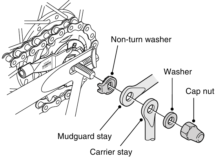 Shimano - CJ-NX10 - Instalace náboje do rámu - Krok 6 Installation of the hub to the frame - Step 6