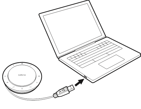 Jabra - Speak 750 - Conectar ao computador (cabo USB) Conectar ao computador (cabo USB)