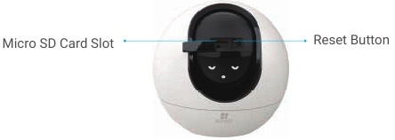 EZVIZ - C6 - Schuif de bol omhoog en open de klep Schuif de bol omhoog en open de klep
