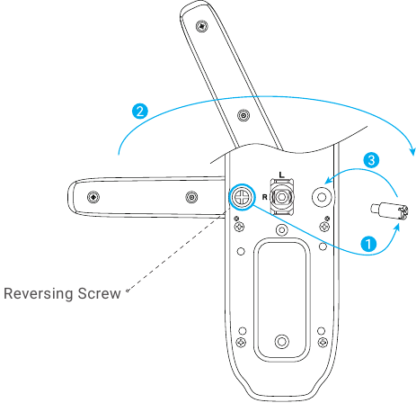 EZVIZ - L2 - Installation - Hebelgriffrichtung ändern Installation - Hebelgriffrichtung ändern