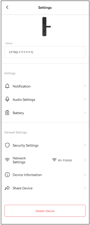 EZVIZ - LT70 - Operazioni sull'app EZVIZ - Menu impostazioni Operazioni sull'app EZVIZ - Menu impostazioni