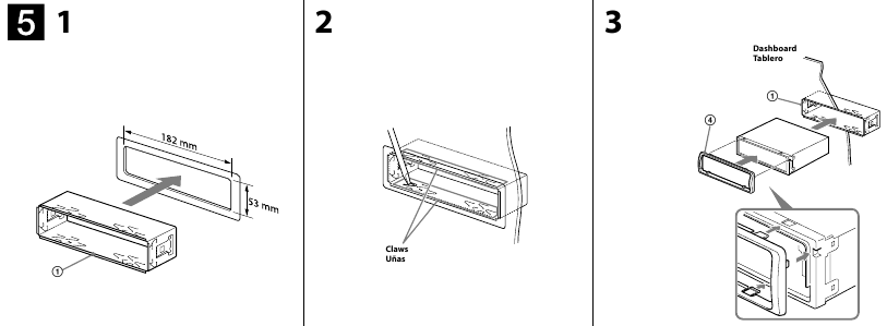 Sony - CDX-GT40U - Mounting example - Installation in the dashboard Mounting example - Installation in the dashboard