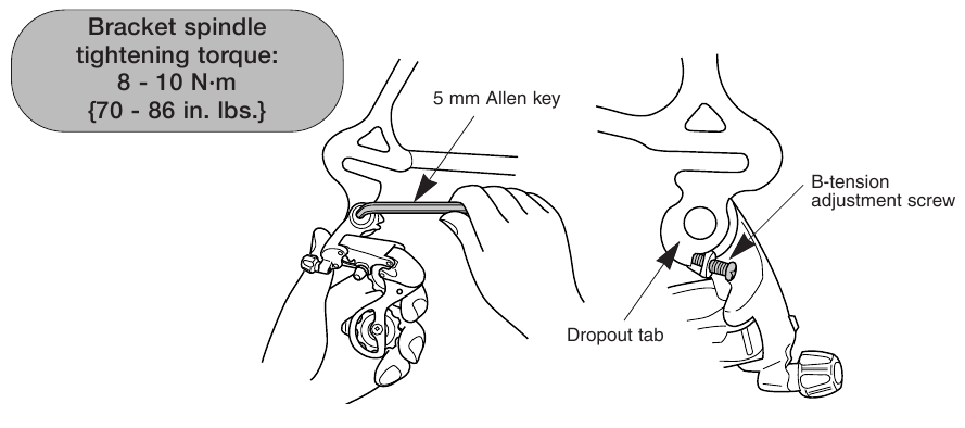 Shimano - TIAGRA RD-4500 - Montaža stražnjeg mjenjača Montaža stražnjeg mjenjača