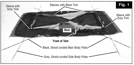 Coleman - MONTANA 8 TENT - Chodirni o'rnatish - 1-qadam Chodirni o'rnatish - 1-qadam
