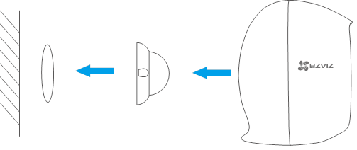 EZVIZ - C3A & W2D - Przymocuj metalową płytkę za pomocą piankowej naklejki Przymocuj metalową płytkę za pomocą piankowej naklejki