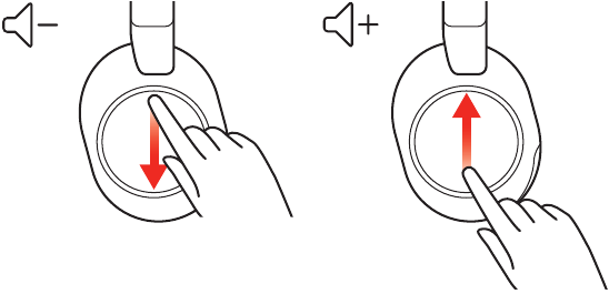 Plantronics - Voyager SURROUND 80 UC - Регулиране на звука с плъзгане Adjusting the volume with Swipe