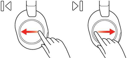 Plantronics - Voyager SURROUND 80 UC - Следващо/Предишно с плъзгане Next/Previous with Swipe