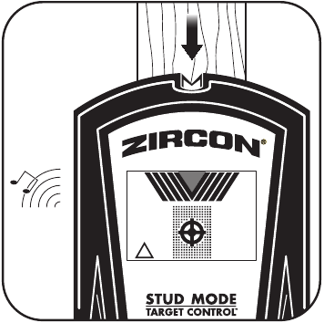 Zircon - SuperScan M1 - EEN BALK VINDEN IN STUDSCAN MODUS (TC™ UIT) - Stap 1 EEN BALK VINDEN IN STUDSCAN MODUS (TC™ UIT) - Stap 1