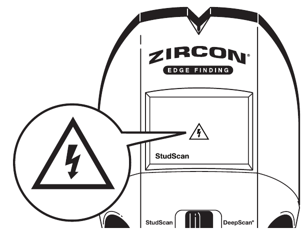 Zircon - StudSensor HD55 - WIREWARNING® TUVASTUS WIREWARNING® TUVASTUS