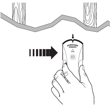 Zircon - StudSensor L20 - FINDING A STUD - Step 1 FINDING A STUD - Step 1