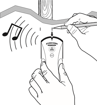 Zircon - StudSensor L20 - FINDING A STUD - Step 3 FINDING A STUD - Step 3