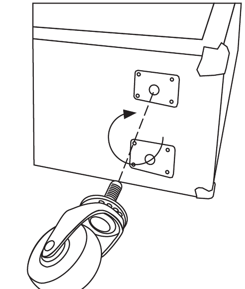 Ibanez - Tone Blaster 412A - Attaching the casters - Step 2 Colocación de las ruedas - Paso 2