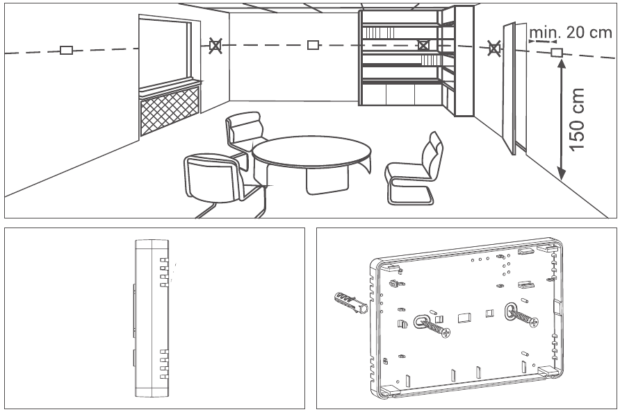 GENERAL LIFE - Senna 300S - ROOM THERMOSTAT PLACEMENT ROOM THERMOSTAT PLACEMENT