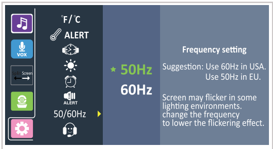 Babysense - HD-S2 - Dažnio nustatymas Dažnio nustatymas