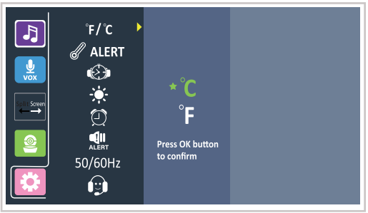 Babysense - HD-S2 - Temperature Scale Setting Temperatūros skalės nustatymas