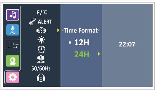 Babysense - HD-S2 - Laiko ir laiko formato nustatymas Laiko ir laiko formato nustatymas