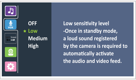 Babysense - HD-S2 - To change the VOX Level VOX lygio keitimas