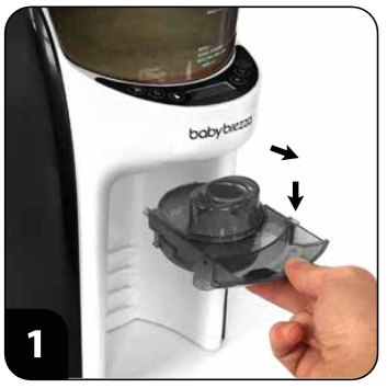 Baby Brezza - Formula Pro Advanced - Napi tisztítási útmutató - 1. lépés Napi tisztítási útmutató - 1. lépés