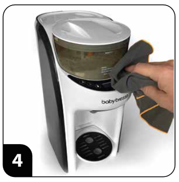 Baby Brezza - Formula Pro Advanced - Napi tisztítási útmutató - 4. lépés Napi tisztítási útmutató - 4. lépés