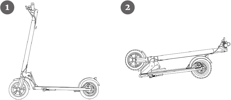 Gotrax - XR Ultra - Odkładanie urządzenia / Składanie Odkładanie urządzenia / Składanie