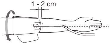 Omron - HEM-8711 - Memasang Manset Lengan - Langkah 1 Memasang Manset Lengan - Langkah 1