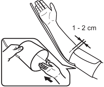 Omron - HEM-8711 - Memasang Manset Lengan - Langkah 2 Memasang Manset Lengan - Langkah 2