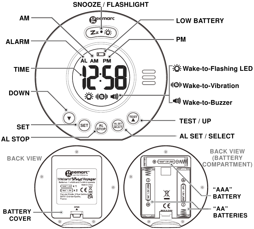 Geemarc - Wake 'n' Shake Voyager V2 - ÜRÜNÜN AÇIKLAMASI ÜRÜNÜN AÇIKLAMASI