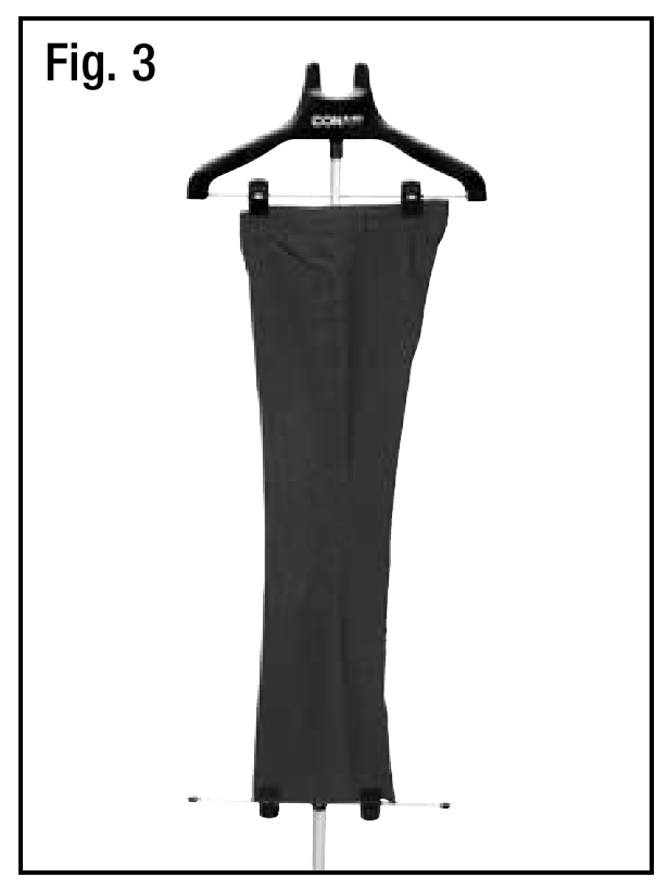 Conair - ULTIMATE GS28 - UTILIZAREA SISTEMULUI DE PRINDERE PENTRU PANTALONI - Pasul 2 UTILIZAREA SISTEMULUI DE PRINDERE PENTRU PANTALONI - Pasul 2