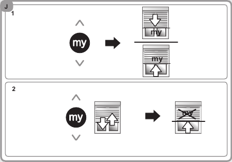 SOMFY - Smoove 1 Tw io - Sletning af favoritpositionen (my) Sletning af favoritpositionen (my)