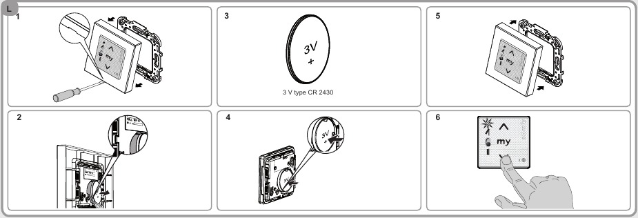 SOMFY - Smoove 1 Tw io - Udskiftning af batteriet Udskiftning af batteriet