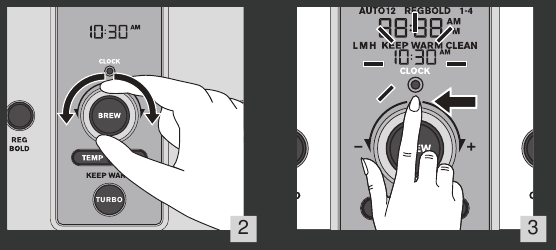 Krups - SAVOY EC411 - NASTAVITEV URE NASTAVITEV URE