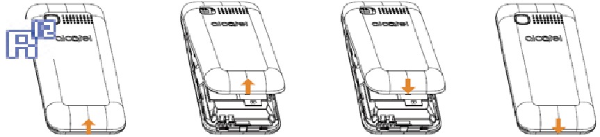 Alcatel - 1066F - Kuondoa na kusakinisha kifuniko cha nyuma Kuondoa na kusakinisha kifuniko cha nyuma