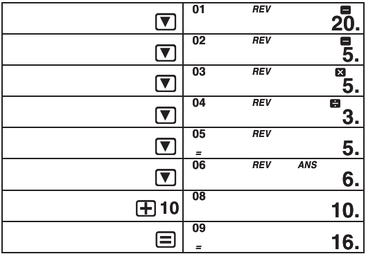 Casio - MJ-12VC - Bir hesaplamanın sonuna adım ekleme Bir hesaplamanın sonuna adım ekleme