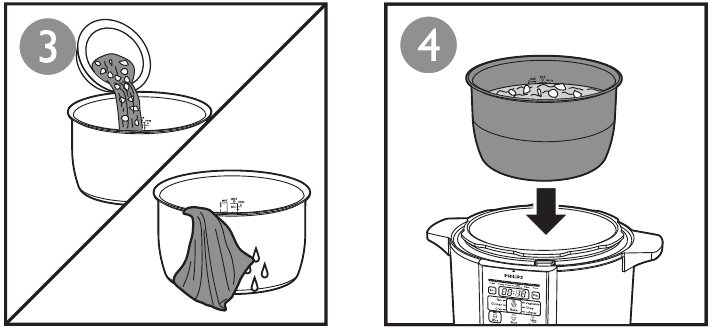 Philips - HD2136 - Korištenje višenamjenskog kuhala - Korak 3 Korištenje višenamjenskog kuhala - Korak 3