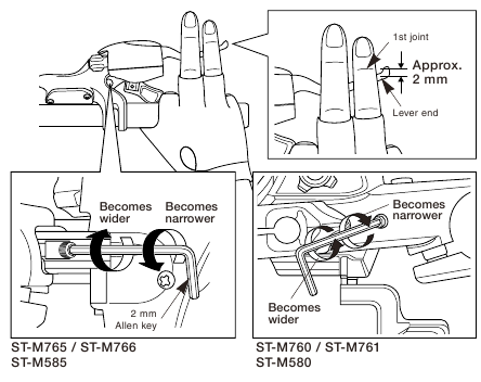 Shimano - RD-M760 - Mengoperasikan tuas rem - Bagian 2 Mengoperasikan tuas rem - Bagian 2
