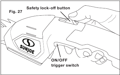SunJoe - HJ605CC - Iniciar + Parar - Passo 1 Iniciar + Parar - Passo 1