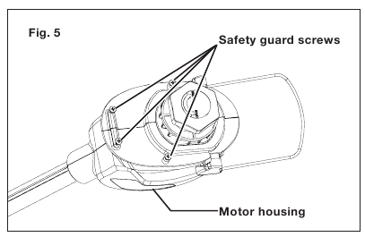 SunJoe - 24V-SB10-LTE - Apsauginio gaubto montavimas - 1 žingsnis Apsauginio gaubto montavimas - 1 žingsnis