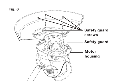 SunJoe - 24V-SB10-LTE - Apsauginio gaubto montavimas - 2 žingsnis Apsauginio gaubto montavimas - 2 žingsnis