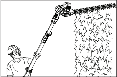 SunJoe - SJH901E - Using the Device - Trimming tall hedges/shrubs Using the Device - Trimming tall hedges/shrubs