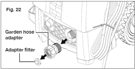 SunJoe - SPX2598-MAX - Puhdista adapterin suodatin ja suutin - Vaihe 1 Puhdista adapterin suodatin ja suutin - Vaihe 1