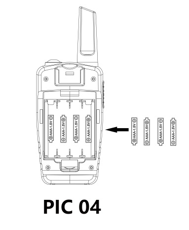 Retevis - RA35 - Installing the batteries - Step 2 Installing the batteries - Step 2