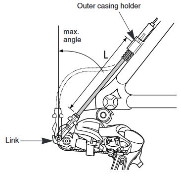 Shimano - RD-TX35 - A külső burkolat beállítása - 1. lépés A külső burkolat beállítása - 1. lépés