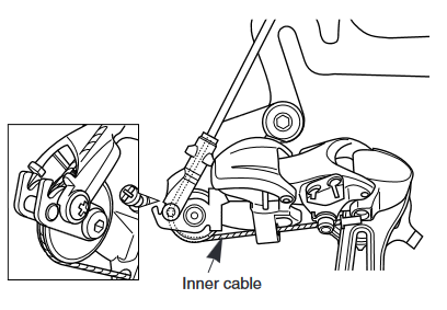 Shimano - RD-TX35 - A külső burkolat beállítása - 3. lépés A külső burkolat beállítása - 3. lépés