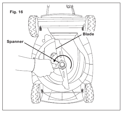 SunJoe - MJ24C-14 - Wymiana ostrza - Krok 1 Wymiana ostrza - Krok 1
