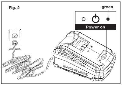 SunJoe - MJ24C-14 - Ładowanie akumulatora - Krok 2 Ładowanie akumulatora - Krok 2