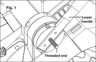 SunJoe - MJ402E - Montimi i Dorezës - Hapi 1 Montimi i Dorezës - Hapi 1