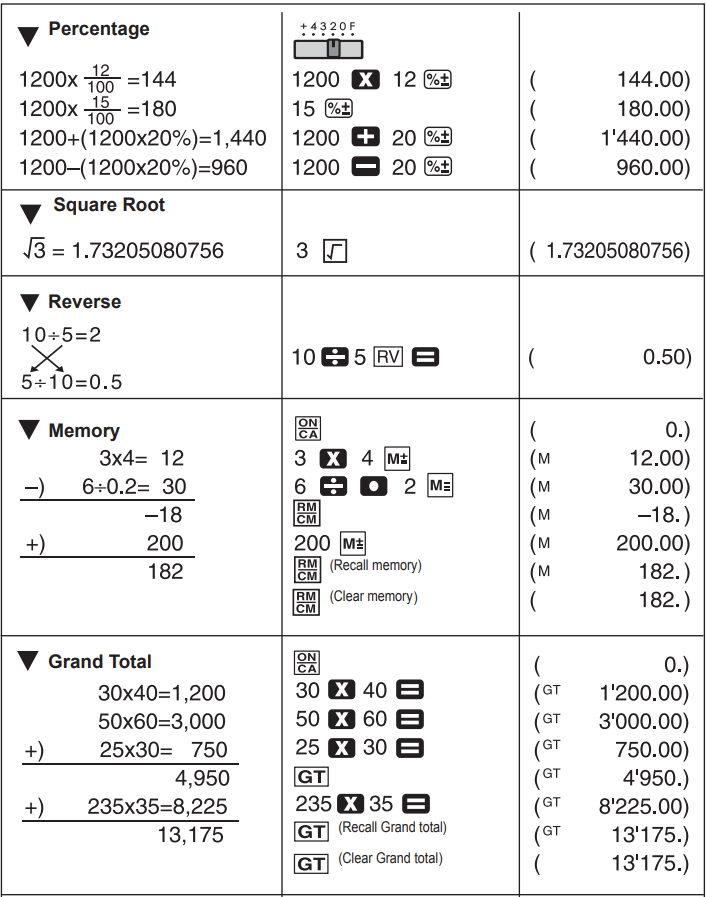 Canon - AS-1200 - Shembuj Llogaritjesh - Shembulli 2 Shembuj Llogaritjesh - Shembulli 2