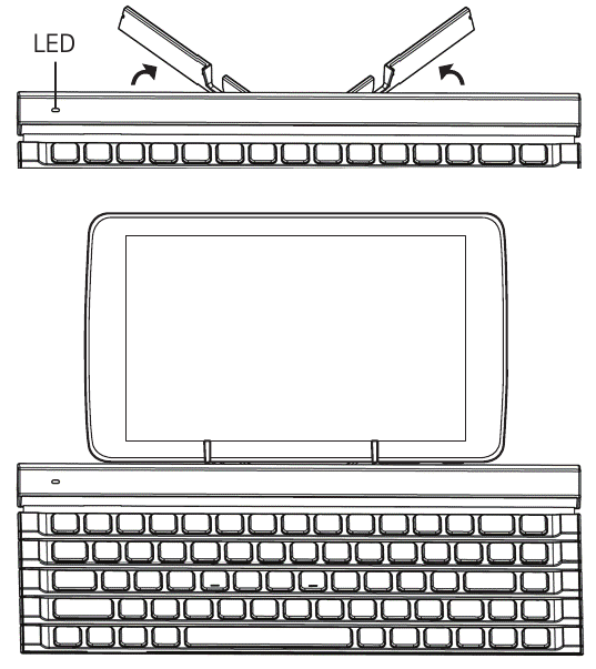 LG - Rolly Keyboard 2 KBB-710 - Position a device Poziționarea unui dispozitiv